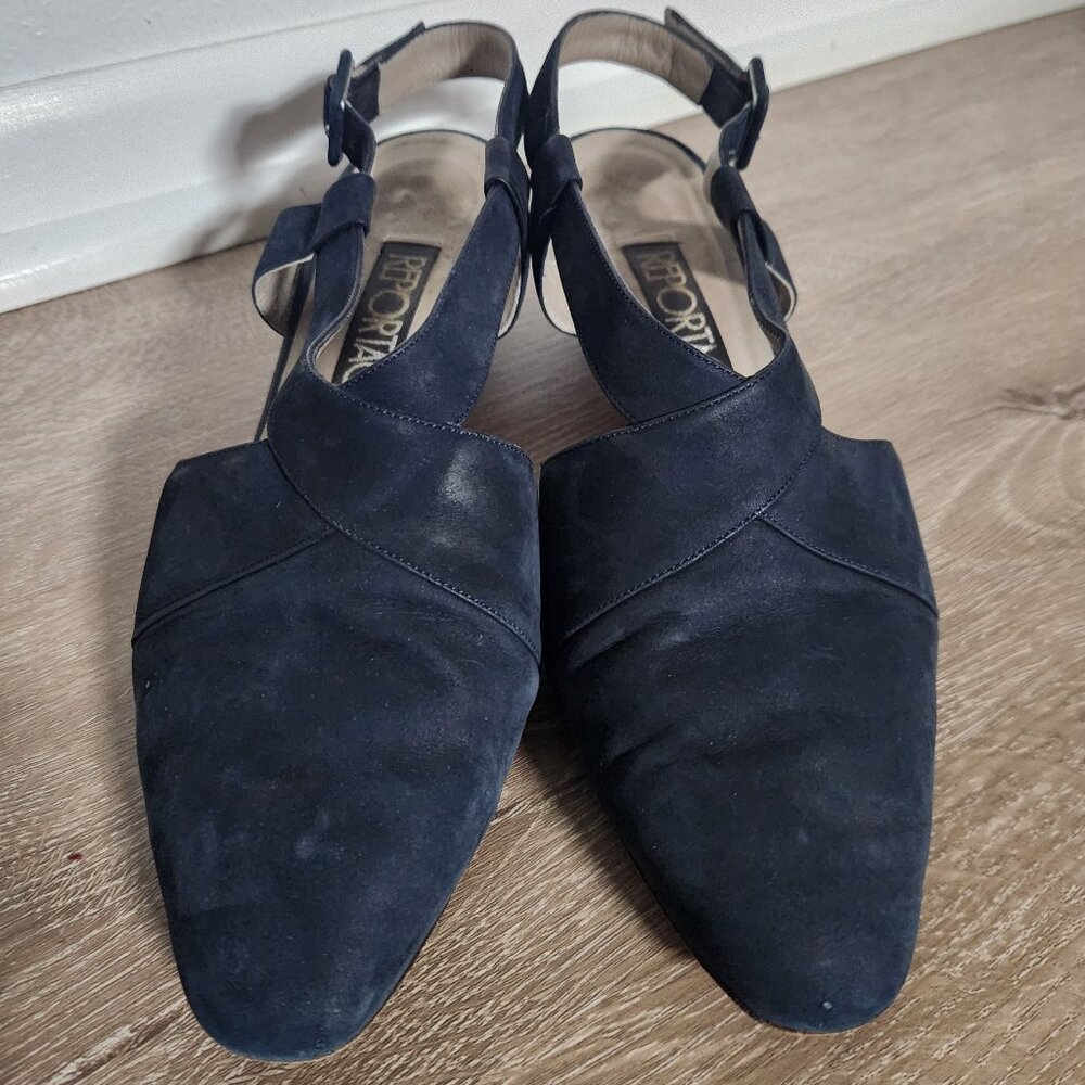 Vintage Italian Blue Suede Sandals